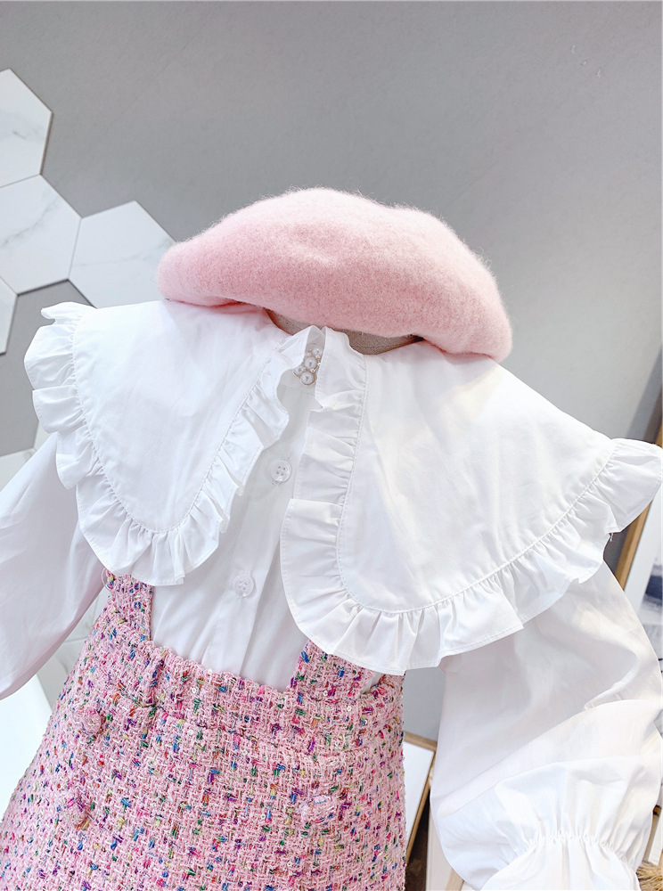 Humor Bear 2019 Autumn New Girls Suit Big Collar Doll Long Sleeve Shirt + Vest Skirt 2Pcs Korean Style Children's Clothing SetX1019