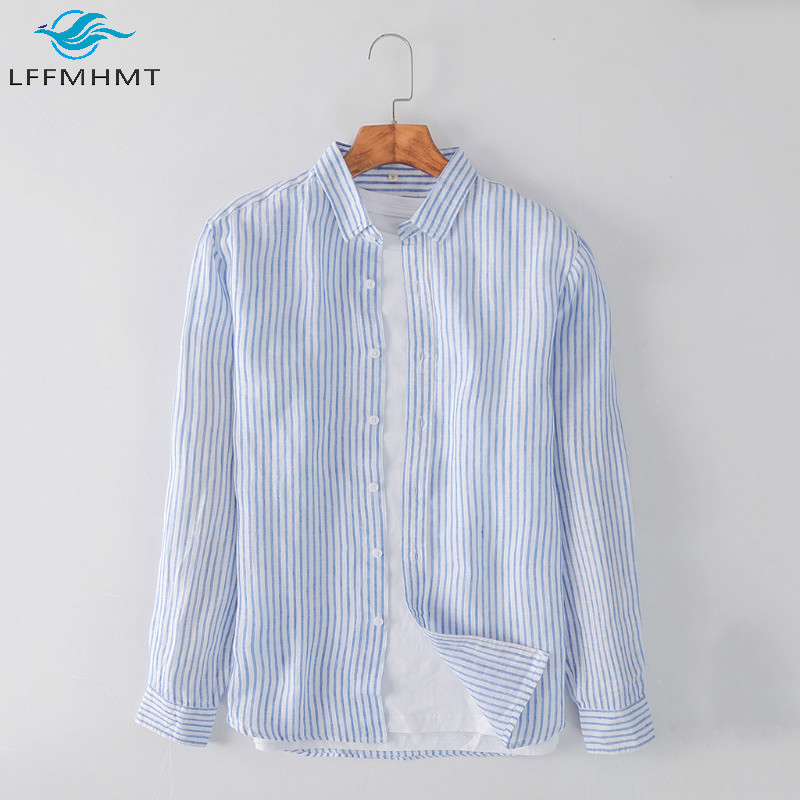 Men Spring Autumn Fashion Striped Linen Shirt Business Casual Long Sleeve Lapel Top Male Formal Slim Fit Thin Classic Simple Top, Blue
Men Spring Autumn Fashion Striped Linen Shirt Business Casual Long Sleeve Lapel Top Male Formal Slim Fit Thin Classic Simple Top, Blue