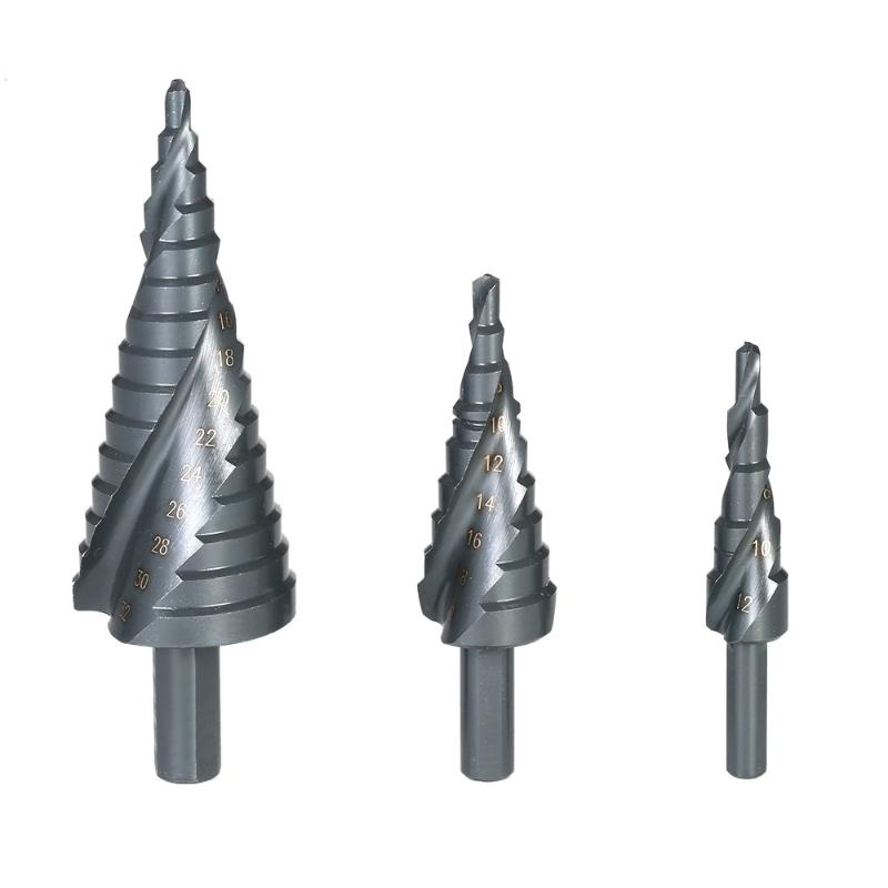 3pcs HSS Steel Titanium Step Drill Bit 4-12mm 4-20mm 4-32mm Step Cone CuTools Woodworking Wood Metal Drill Bit Set
3pcs HSS Steel Titanium Step Drill Bit 4-12mm 4-20mm 4-32mm Step Cone CuTools Woodworking Wood Metal Drill Bit Set