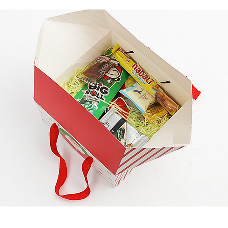 Gift Wrap Christmas Cake Box Cartoon Santa Claus Packaging Party Favor Square Dessert Bags Xmas Decorations Boxes With Handle Red Gre