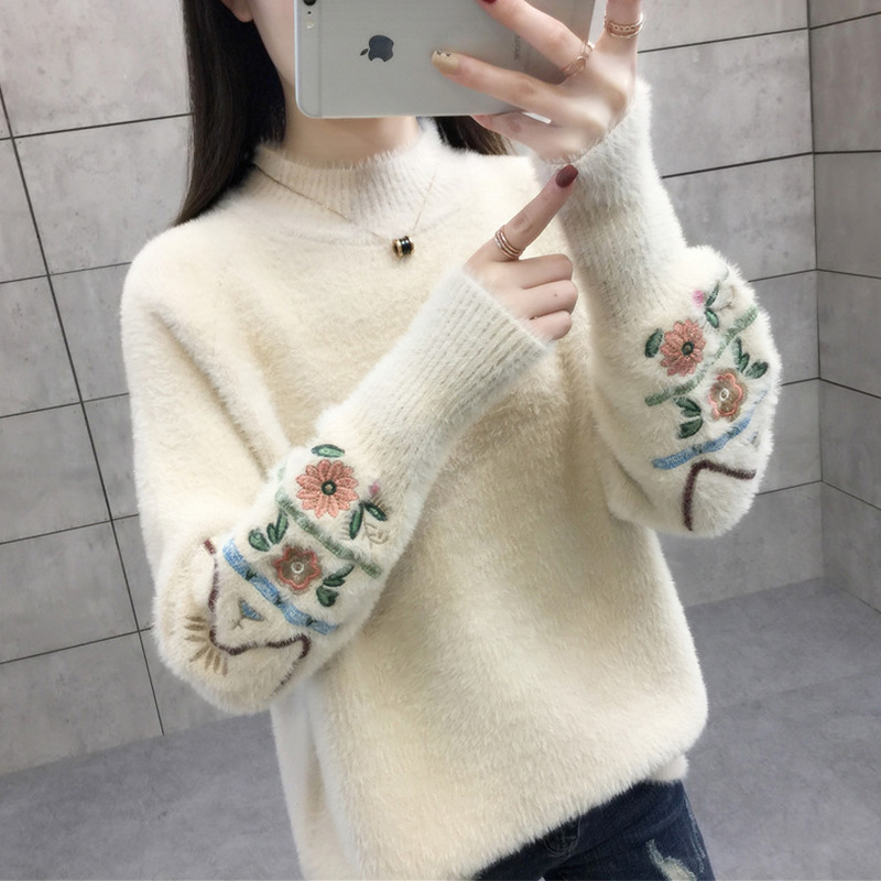 Mink Velvet Sweater Autumn Winter Women Sweaters Puff Sleeve Mink Fleece Thick Jumpers Turtleneck Pullovers Loose Bottom Sweater, Purple
Mink Velvet Sweater Autumn Winter Women Sweaters Puff Sleeve Mink Fleece Thick Jumpers Turtleneck Pullovers Loose Bottom Sweater, Purple