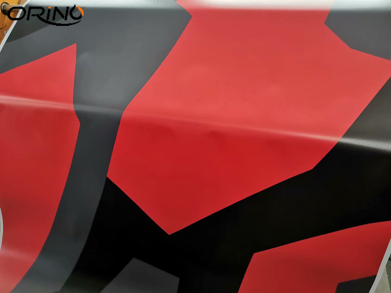 Red Black Large Camouflage Camo Vinyl Car Wrap Film with Air Release Bubbles Fee Car Styling Wrapping Foil