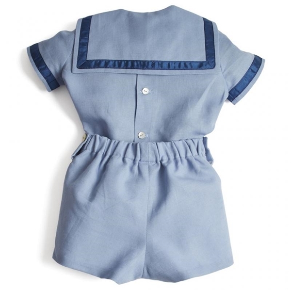 Baby Boutique Clothing Set 2020 Boy Summer Clothes Suit Spanish Infant Navy Cotton Shirt Pants Toddler Boy Birthday Party Outfit