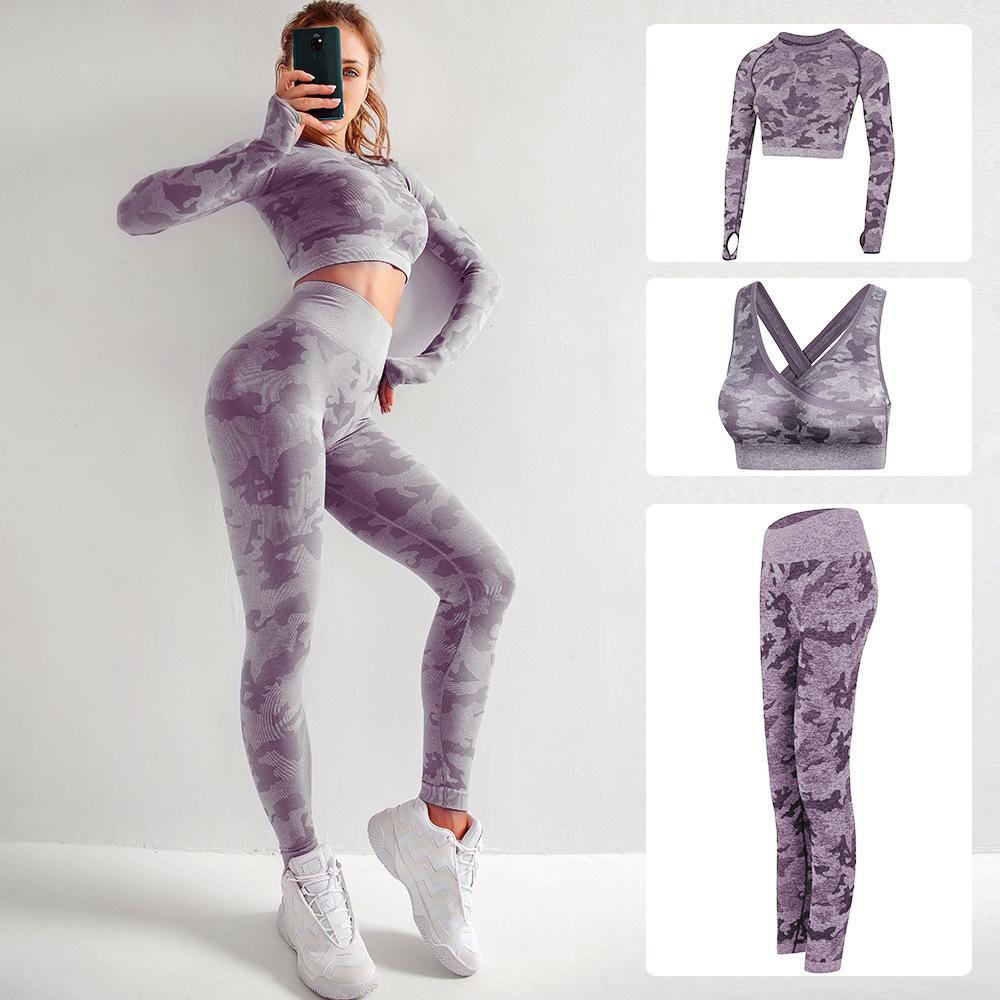 High Quality Brand Designer Womens Cotton Yoga Suit Long Sleeve Sportwear Tracksuits Fitness Gymshark Sport three Piece set 3pcs outfits bra, Gray
High Quality Brand Designer Womens Cotton Yoga Suit Long Sleeve Sportwear Tracksuits Fitness Gymshark Sport three Piece set 3pcs outfits bra, Gray
