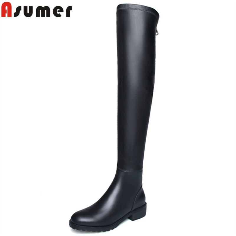 ASUMER black fashion hot sale new over the knee boots round toe zip pu+cow leather boots med heels ladies prom long, Black suede leather
ASUMER black fashion hot sale new over the knee boots round toe zip pu+cow leather boots med heels ladies prom long, Black suede leather