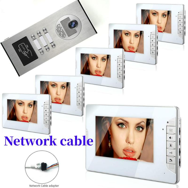 SmartYIBA 6 Apartment Network Cable Wired Video Intercom RFID Access Unlock 7 Inch Monitor Video Doorbell Doorphone Intercom KIT
SmartYIBA 6 Apartment Network Cable Wired Video Intercom RFID Access Unlock 7 Inch Monitor Video Doorbell Doorphone Intercom KIT