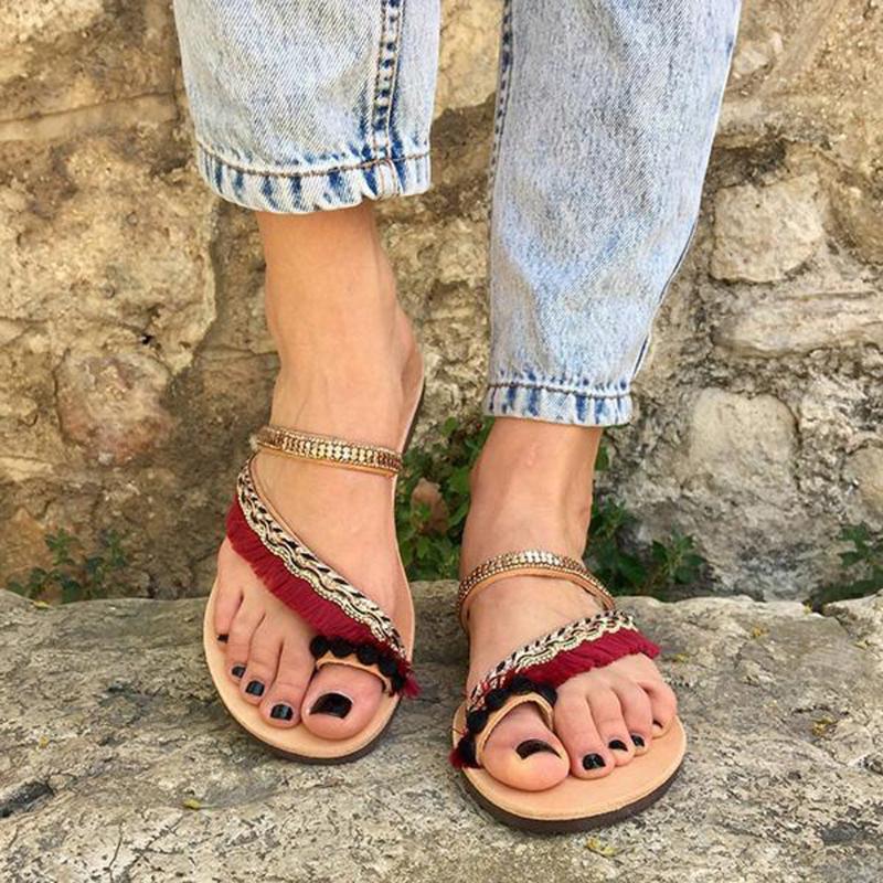 Women's Bohemia Weekend Outdoor Tassel Sandals Beach Sandals Flat PU Leather Open Toe Shoes Female Slip On Slippers, Gold
Women's Bohemia Weekend Outdoor Tassel Sandals Beach Sandals Flat PU Leather Open Toe Shoes Female Slip On Slippers, Gold