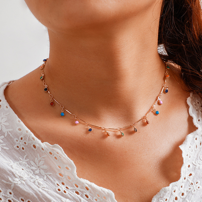 Bohemian Gold Necklace for Women Charming Colorful Stone Chain Chockers Handmade Party Jewelry Wholesale collares Free shipping
Bohemian Gold Necklace for Women Charming Colorful Stone Chain Chockers Handmade Party Jewelry Wholesale collares Free shipping