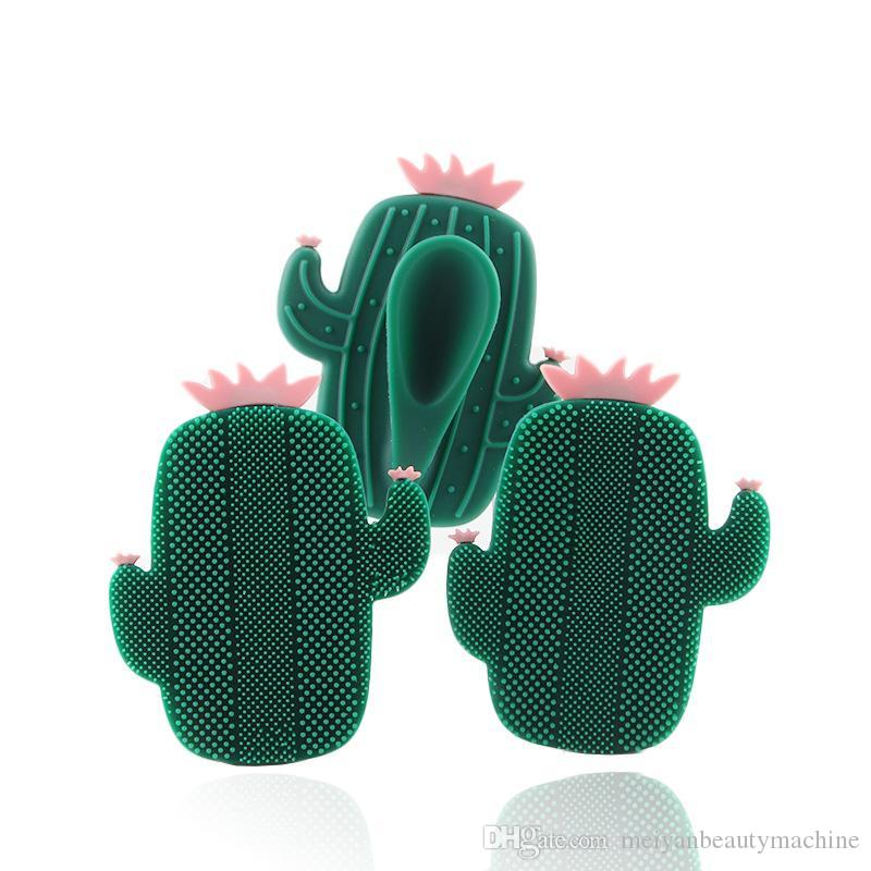 Fashion Cactus Silicone Beauty Massage Washing Pad Facial Exfoliating Blackhead cute Face Brush Tool Soft Deep Cleaning Skin Care