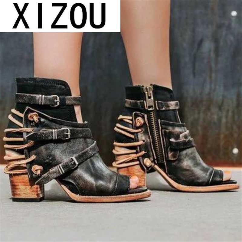 2020 Fashion Rome Ankle Boots Vintage Leather Casual High Heels Women's Buckle Zipper Peep Toe Summer Shoes for Women Boots, Yellow brown
2020 Fashion Rome Ankle Boots Vintage Leather Casual High Heels Women's Buckle Zipper Peep Toe Summer Shoes for Women Boots, Yellow brown