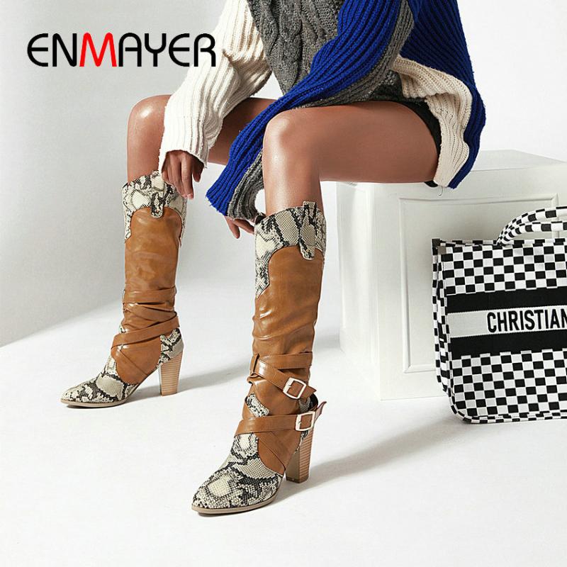 ENMAYER 2020 Snakeskin Grain Winter Boots Women Short Plush Fashion Spike Heels Mid-Calf Boots Patchwork Women Shoes Size 34-43, Black
ENMAYER 2020 Snakeskin Grain Winter Boots Women Short Plush Fashion Spike Heels Mid-Calf Boots Patchwork Women Shoes Size 34-43, Black