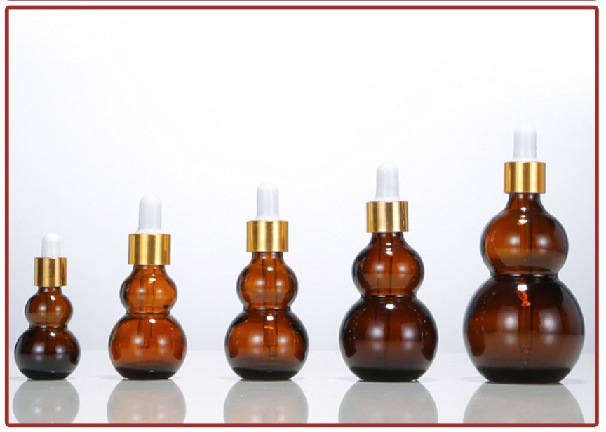 30ml gourd bottles Glass Liquid Reagent Pipette Bottle glass dropper with Round head glass dropper plastic caps Wholesale