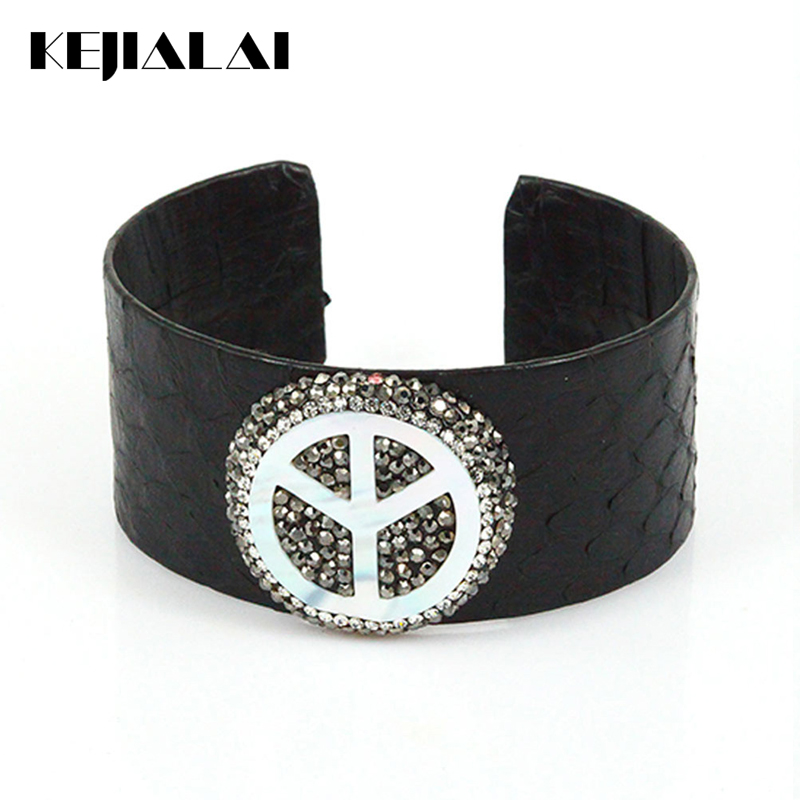 New Fashion Punk Bangle Python Leather Snake Skin Pearl Shell Tree Shape Charm Pave with Rhinestone Open Cuff Adjustable Bracele
New Fashion Punk Bangle Python Leather Snake Skin Pearl Shell Tree Shape Charm Pave with Rhinestone Open Cuff Adjustable Bracele