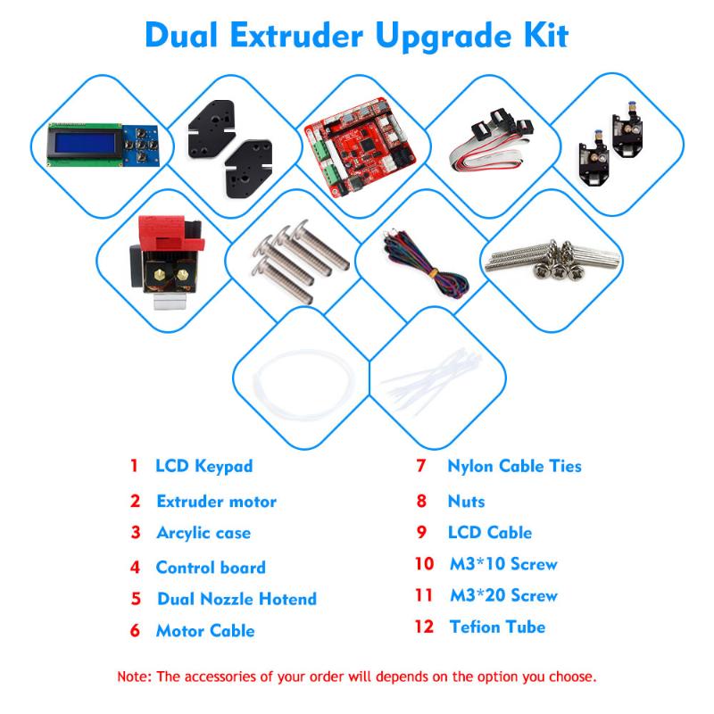 ZONESTAR New Arrival 3D Printer Dual/Mixed Extruder Upgrade Kit for P802N P802M P802Q A8 Two or mixed Color printing
ZONESTAR New Arrival 3D Printer Dual/Mixed Extruder Upgrade Kit for P802N P802M P802Q A8 Two or mixed Color printing