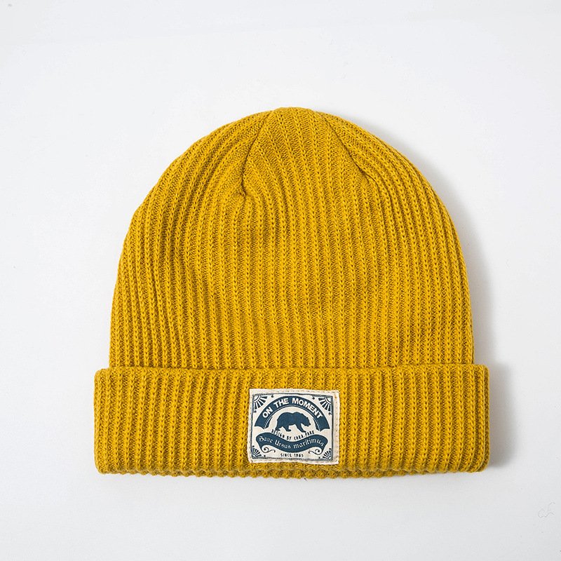 Polar bear Knitted Hat Autumn Winter Women Men Unisex Knitted Beanies Dad Cap Solid Warm Ski Beanies Caps for Boys Girls