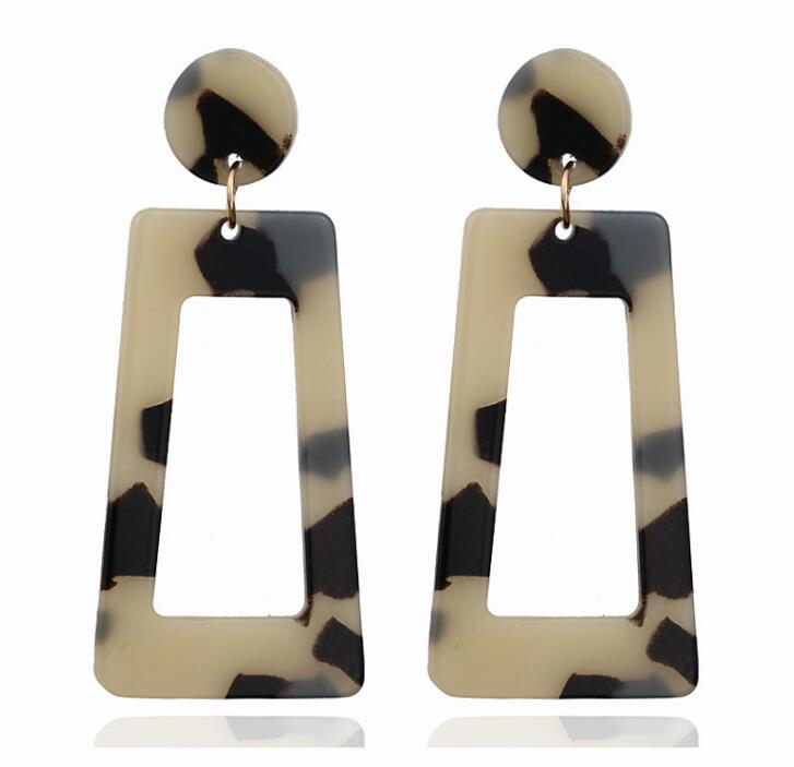New Bohemian Style Acetate Geometric Rectangle Drop Earrings For Women Fashion Resin Acrylic Irregular Dangle Earring Mix Colors GD506