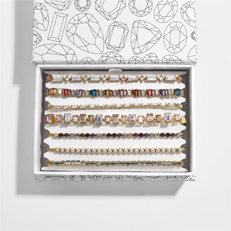 BA 2020 New Rainbow Crystal Chain Bracelet Set for Women Fashion Luxury Rhinestone Link Wristlet New Year Gift Party Accessories
BA 2020 New Rainbow Crystal Chain Bracelet Set for Women Fashion Luxury Rhinestone Link Wristlet New Year Gift Party Accessories