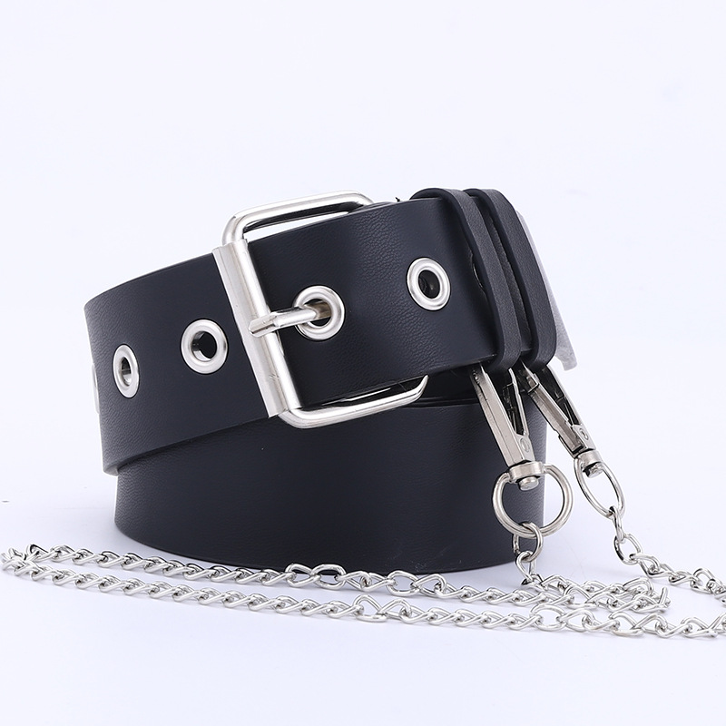 Chain Single Row Punk Waistband Women's Decorative Air Hole Fashion Lanyard with 2020 European and American New Style, Black
Chain Single Row Punk Waistband Women's Decorative Air Hole Fashion Lanyard with 2020 European and American New Style, Black