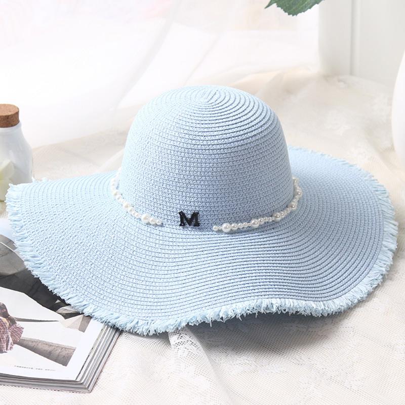 2020 Summer Female Straw Hat Big Wide Brim Beach Hat Foldable Fashion High Quality Chapeu Feminino, Sky blue
2020 Summer Female Straw Hat Big Wide Brim Beach Hat Foldable Fashion High Quality Chapeu Feminino, Sky blue
