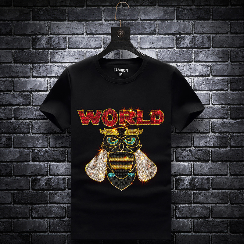 2021 new summer men's hot diamond short sleeve T-shirt men's slim fashion brand trendy youth base shirt half sleeve t-shirt, White;black
2021 new summer men's hot diamond short sleeve T-shirt men's slim fashion brand trendy youth base shirt half sleeve t-shirt, White;black