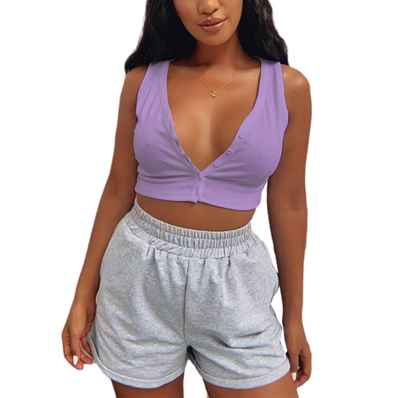 2020 Sexy Women Ladies Deep V Neck Tanks Vest Solid Basic Plain Sleeves Button up Elastic Fashion Crop Top Female Club Street, Black
2020 Sexy Women Ladies Deep V Neck Tanks Vest Solid Basic Plain Sleeves Button up Elastic Fashion Crop Top Female Club Street, Black