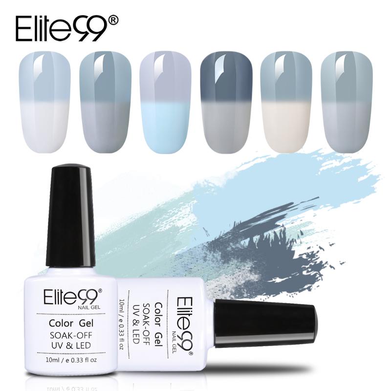 

Elite99 Thermal Color Changing Grey Vernis UV Gel Nail Polish Nail Gel Paint Gray Temperature Change Varnish Semi Permanent 10ml, 4303