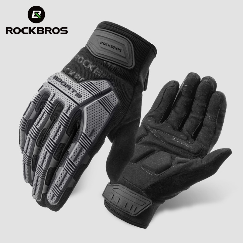 ROCKBROS Autumn Windproof Full Finger Gloves Touch Screen Sport Gloves Road MTB Mountain Motorcycle Bicycle Cycling Clothing T200819