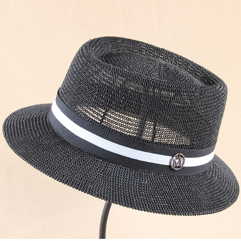 Summer New M Letter Retro Ribbon Braided Flat Head Straw Hat Lady Hepburn Wide-brim Sun Hat British Style Sunscreen Beach, Black
Summer New M Letter Retro Ribbon Braided Flat Head Straw Hat Lady Hepburn Wide-brim Sun Hat British Style Sunscreen Beach, Black