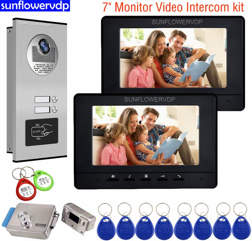 7" Home Intercom Black/White Video Intercom System Rfid Video Doorbell For 2-6 Apartments + Electronic Door Lock
7" Home Intercom Black/White Video Intercom System Rfid Video Doorbell For 2-6 Apartments + Electronic Door Lock