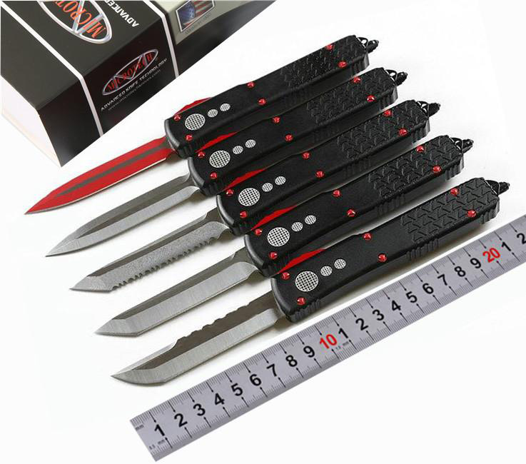 Microtech A7 UT85 Knife Double Action Automatic D2 Blade Survival EDC Pocket Knives Aluminum Alloy Handle Xmas Gift for Men 5 Styles P830Q
Microtech A7 UT85 Knife Double Action Automatic D2 Blade Survival EDC Pocket Knives Aluminum Alloy Handle Xmas Gift for Men 5 Styles P830Q