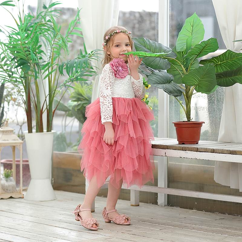 Wholesale Girls Lace Dress Flower Tiered Tulle Maxi Dress Long Sleeve Princess For Wedding Party Children Clothes 1-8Y E17104, Pink with belt
Wholesale Girls Lace Dress Flower Tiered Tulle Maxi Dress Long Sleeve Princess For Wedding Party Children Clothes 1-8Y E17104, Pink with belt
