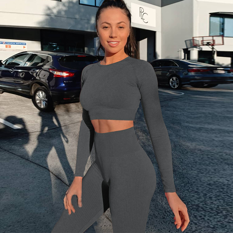 2020 Yoga Set Woman Sportswear Fitness Sport Suit Long Sleeve Gym Running Set 2 Piece Gray Workout Yoga Tracksuit, Dark grey
2020 Yoga Set Woman Sportswear Fitness Sport Suit Long Sleeve Gym Running Set 2 Piece Gray Workout Yoga Tracksuit, Dark grey