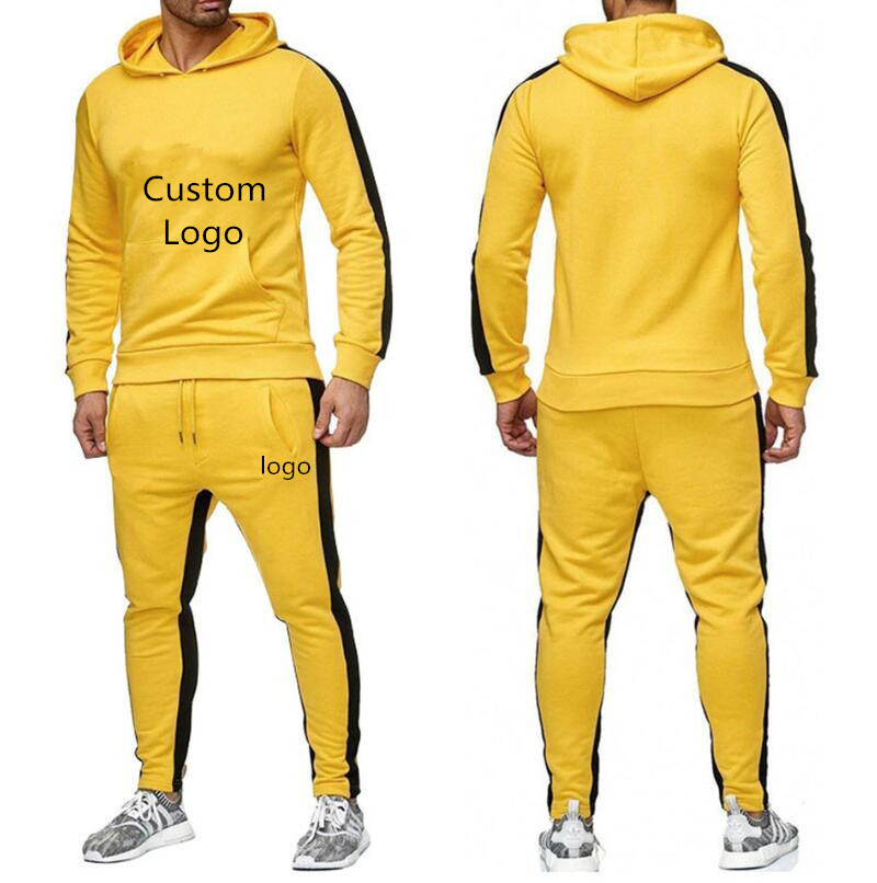 Plus 3XL size Custom logo sweatsuits Tracksuit Men hoodies pants Mens Clothing Sweatshirt Pullover mens Casual Tennis Sport Tracksuits set