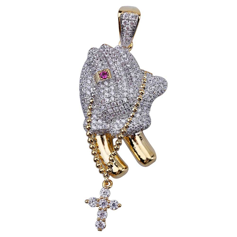 Hip Hop Iced Out Gold Color Plated Cross and Praying Hands Pendant Necklace Micro Pave Zircon Party Gifts Jewelry
Hip Hop Iced Out Gold Color Plated Cross and Praying Hands Pendant Necklace Micro Pave Zircon Party Gifts Jewelry