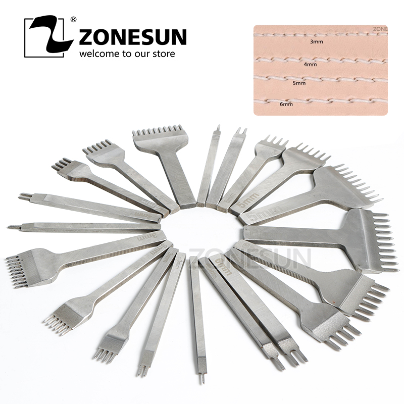 ZONESUN DIY Tool White Steel Diamond Stitching Chisel Tool Hole Size 1.5mm Distance Between The Holes 3mm
ZONESUN DIY Tool White Steel Diamond Stitching Chisel Tool Hole Size 1.5mm Distance Between The Holes 3mm