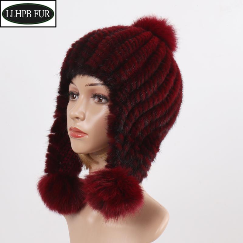 New Style Hand Knitted Lady 100% Natural Ear Protection Caps Women Warm Real Hats Russian Winter Real Fur Hat, Black 
New Style Hand Knitted Lady 100% Natural Ear Protection Caps Women Warm Real Hats Russian Winter Real Fur Hat, Black