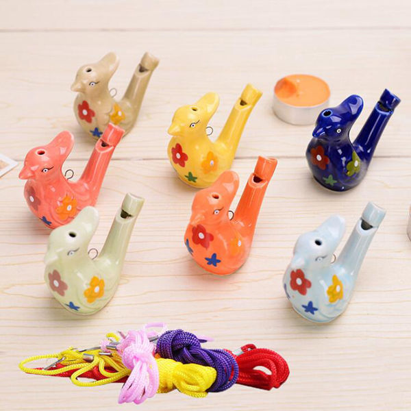 New ceramic waterfowl whistle with rope tourist attraction hot selling crafts Christmas gifts