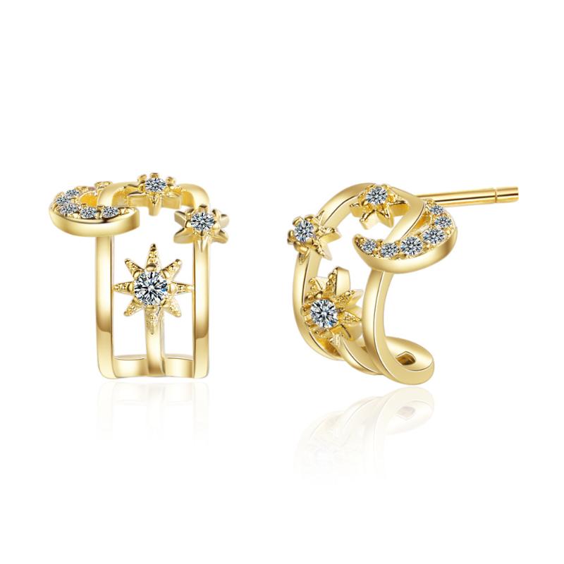 New Fashion Cute Star And Moon Earrings Vintage Gold Color Cz Crystal Charms Hoop Earrings For Women Girls Korean Jewelry 2020
New Fashion Cute Star And Moon Earrings Vintage Gold Color Cz Crystal Charms Hoop Earrings For Women Girls Korean Jewelry 2020