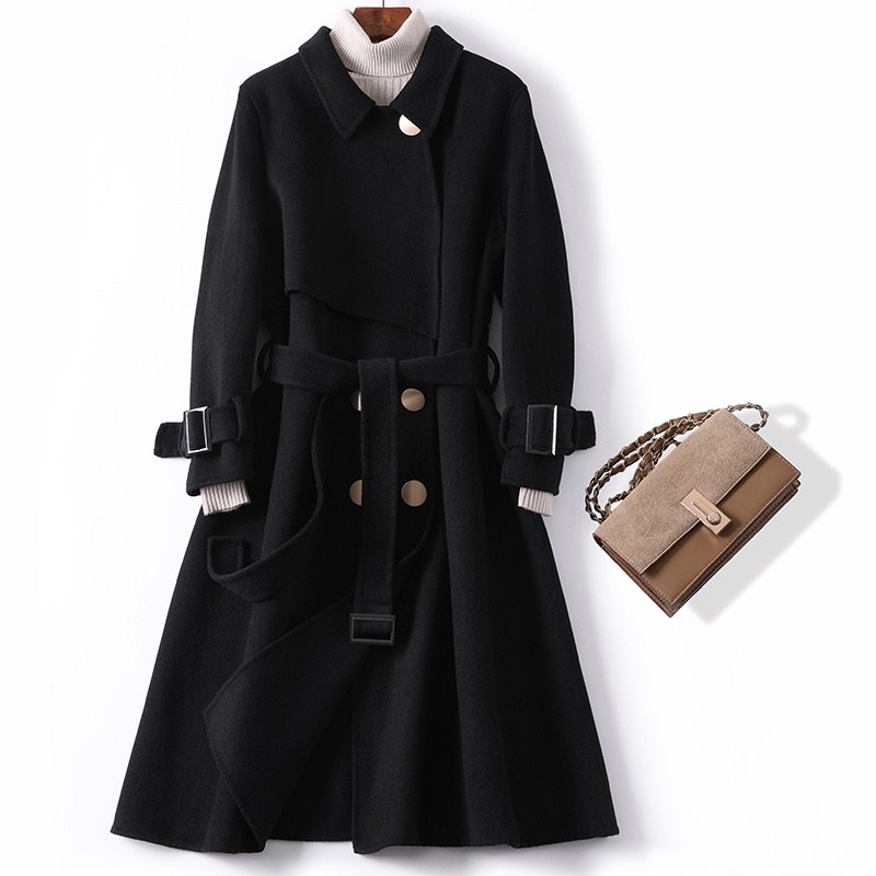 100% Wool new double faced wool overcoat women' coat medium length lace up windproof back cover pure cashmere slim fit black, See chart
100% Wool new double faced wool overcoat women' coat medium length lace up windproof back cover pure cashmere slim fit black, See chart