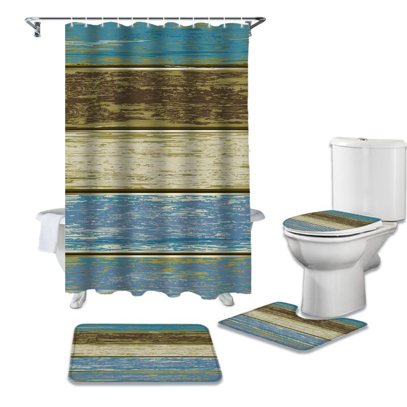 Retro Wood Grain Texture Shower Curtain Sets Non-Slip Rugs Toilet Lid Cover and Bath Mat Bathroom Curtains Set
Retro Wood Grain Texture Shower Curtain Sets Non-Slip Rugs Toilet Lid Cover and Bath Mat Bathroom Curtains Set