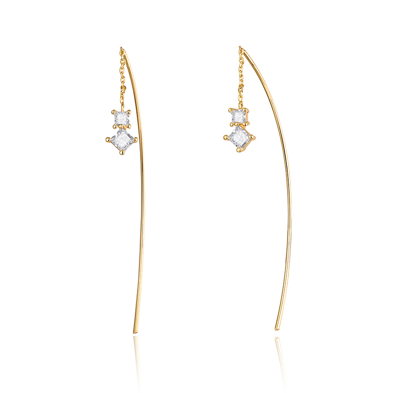 New Fashion Square Zirconia Metal Rod Long Earring Gold Chain Ear Line Tassel Drop Earrings for Women Party Jewelry Gifts
New Fashion Square Zirconia Metal Rod Long Earring Gold Chain Ear Line Tassel Drop Earrings for Women Party Jewelry Gifts