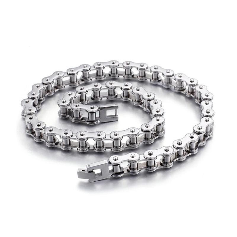 11mm Punk Cool Men Motorcycle Bike Chain Bracelet Silver Color Stainless Steel Link Bicycle Biker Chain Necklace Jewelry 18-71cm
11mm Punk Cool Men Motorcycle Bike Chain Bracelet Silver Color Stainless Steel Link Bicycle Biker Chain Necklace Jewelry 18-71cm