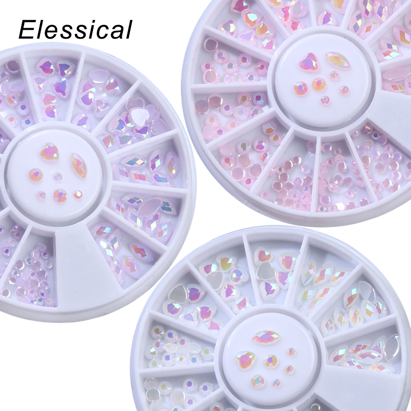 ELESSICAL Candy Colorful Nail Rhinestones In Wheel Flatback Heart 3D Acrylic Strass Nail Art Decorations Horese Eye Accessories
ELESSICAL Candy Colorful Nail Rhinestones In Wheel Flatback Heart 3D Acrylic Strass Nail Art Decorations Horese Eye Accessories