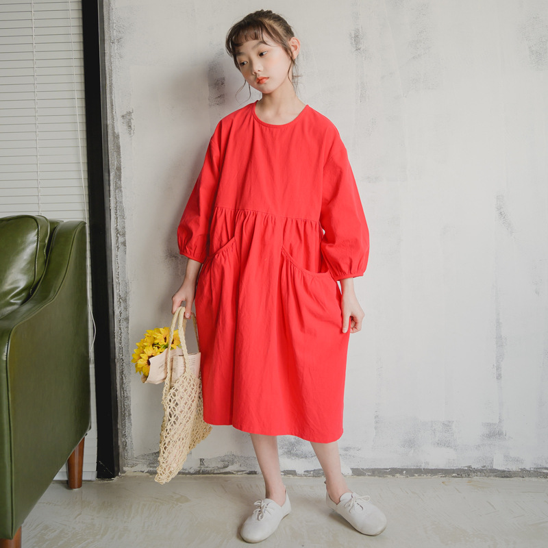 Girls Cotton Dress Autumn 2020 Korean Kids Girls Casual Dresses Long Sleeve Fashion Dress Children Clothes Pocket, Red
Girls Cotton Dress Autumn 2020 Korean Kids Girls Casual Dresses Long Sleeve Fashion Dress Children Clothes Pocket, Red