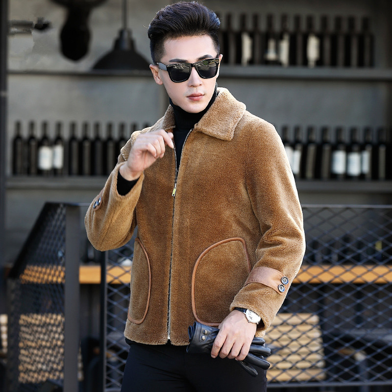2020 New Short Real Fur Coat Autumn Winter Sheep Shearling Wool Coat Leather Jacket Warm Brown Mens L18-3702 KJ1305, Beige
2020 New Short Real Fur Coat Autumn Winter Sheep Shearling Wool Coat Leather Jacket Warm Brown Mens L18-3702 KJ1305, Beige