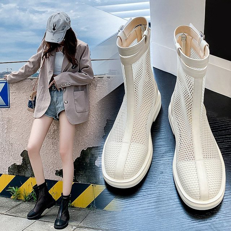 2020 Women's Summer New Flat Boots Ultra-thin Fashion Breathable Mesh Boots Spring And Autumn Short Tube Single-tube Women, Black
2020 Women's Summer New Flat Boots Ultra-thin Fashion Breathable Mesh Boots Spring And Autumn Short Tube Single-tube Women, Black