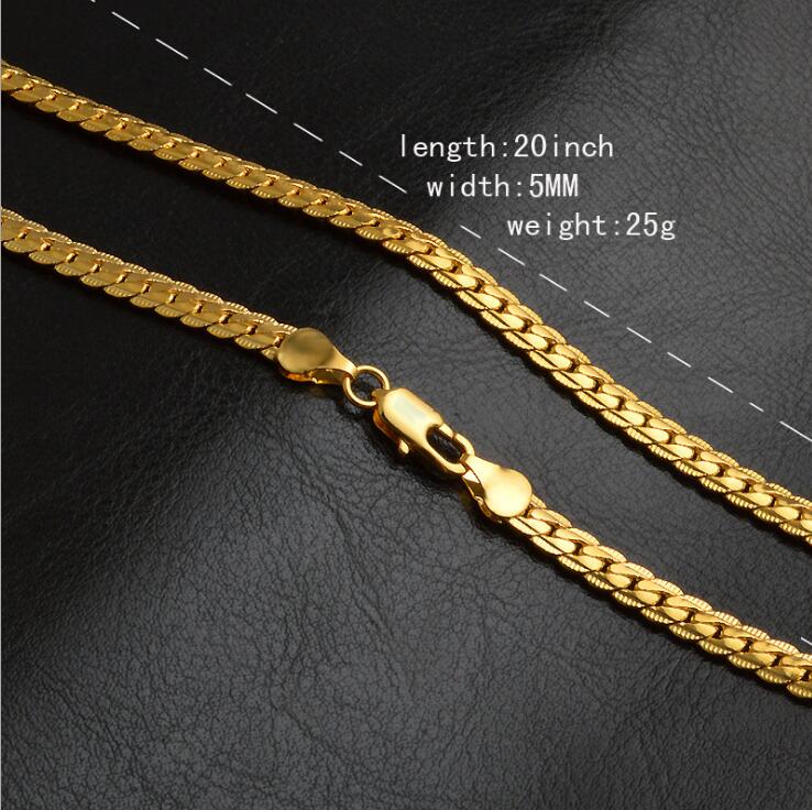 Fashion Mens Womens Jewelry 5mm 18k Gold Plated Chain Necklace Bracelet Luxury Miami Hip Hop Chains Necklaces Gifts Accessories GD709