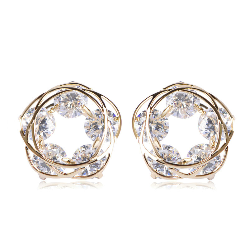 Blucome Shining Stud Rhinestone Earrings Prong Setting CZ Zirconia Round Copper Earring Pendientes Korean Style Free Shipping
Blucome Shining Stud Rhinestone Earrings Prong Setting CZ Zirconia Round Copper Earring Pendientes Korean Style Free Shipping
