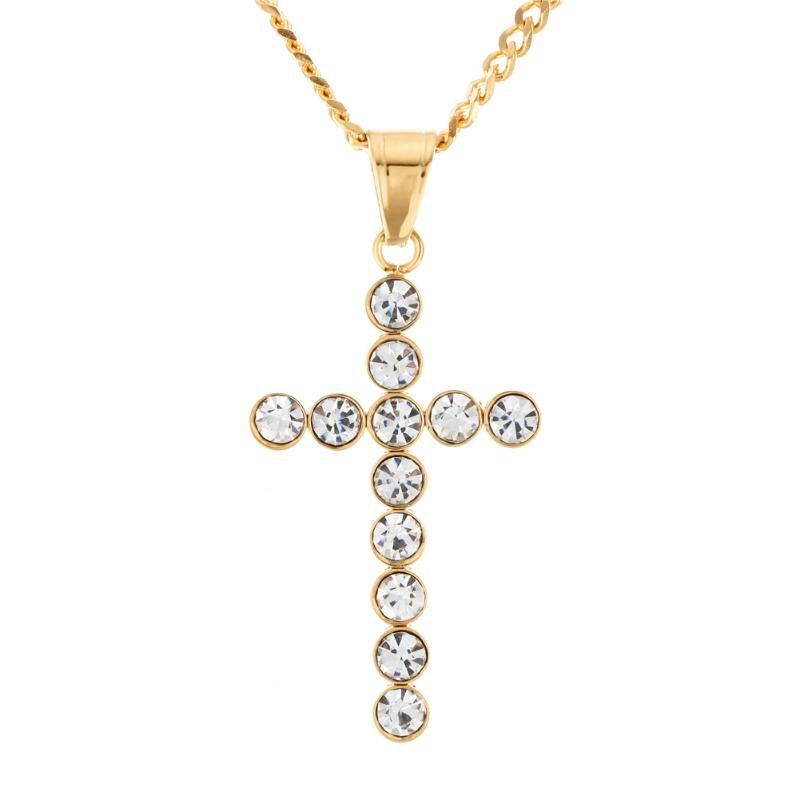 High Quality Stainless Steel Copper Hip Hop Plated Gold Cross Pendant Necklace CZ Stone Men and Women Personality Accessories
High Quality Stainless Steel Copper Hip Hop Plated Gold Cross Pendant Necklace CZ Stone Men and Women Personality Accessories