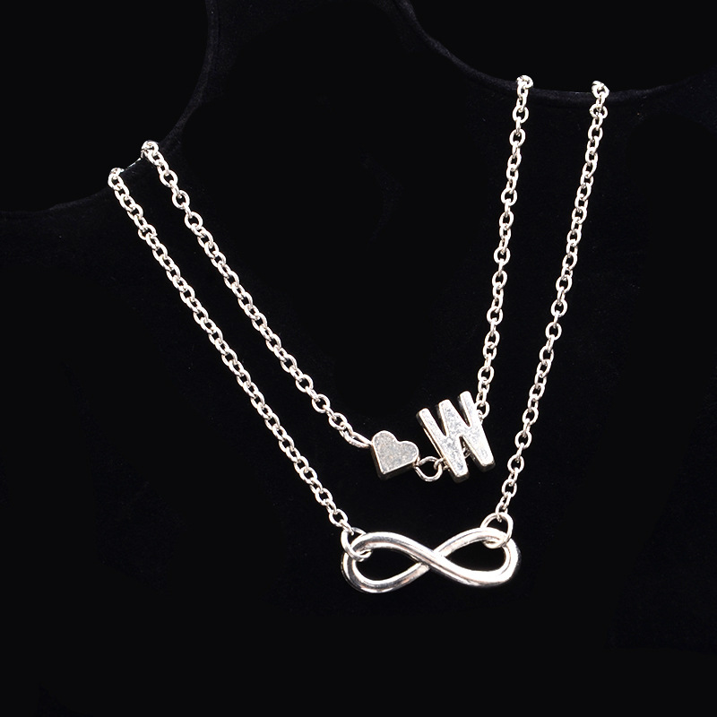 Hot Selling Fashion 925 Silver Infinity Love Heart Bracelets 26 Letters Initials Anklet Bracelet for Jewelry Wholesale